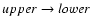$upper \rightarrow lower$