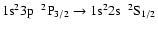 $\rm 1s^{2}3p~~^{2}P_{3/2} \rightarrow 1s^{2}2s~~^{2}S_{1/2}$