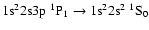 $\rm 1s^22s3p~^1P_{1} \rightarrow 1s^22s^2~^1S_{0}$