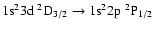 $\rm 1s^23d~^2D_{3/2} \rightarrow 1s^22p~^2P_{1/2}$