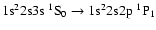 $\rm 1s^22s3s~^1S_{0} \rightarrow 1s^22s2p~^1P_{1}$