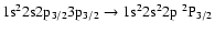 $\rm 1s^22s2p_{3/2}3p_{3/2} \rightarrow 1s^22s^22p~^2P_{3/2}$