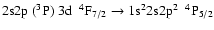 $\rm 2s2p~(^{3}P)~3d~~^{4}F_{7/2} \rightarrow 1s^{2}2s2p^{2}~~^{4}P_{5/2}$