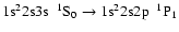 $\rm 1s^22s3s~~^{1}S_{0} \rightarrow 1s^22s2p~~^{1}P_{1}$