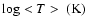 $\log <T>~({\rm K})$