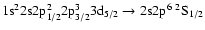 $\rm 1s^22s2p_{1/2}^22p_{3/2}^33d_{5/2} \rightarrow 2s2p^6~^2S_{1/2}$