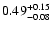 $\rm0.49_{-0.08}^{+0.15}$