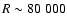 $R \sim80~000$