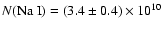 $N({\rm Na~I}) =
(3.4\pm0.4)\times10^{10}$