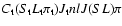 $C_{\rm t}(S_{\rm t}L_{\rm t}\pi_{\rm t})J_{\rm t}nlJ(SL)\pi$