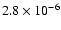 $2.8 \times 10^{-6}$