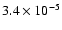 $3.4 \times
10^{-5}$