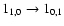 $1_{1,0} \rightarrow 1_{0,1}$