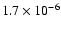 $1.7 \times 10^{-6}$