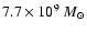 $7.7 \times 10^9~{M}_\odot$