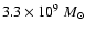 $3.3\times
10^9~M_\odot$
