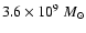 $3.6\times 10^9~{M}_\odot$