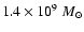 $1.4\times 10^9~{M}_\odot$