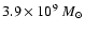 $3.9\times 10^9~M_\odot$