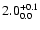 $\rm 2.0^{+ 0.1}_{ 0.0}$
