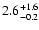$\rm 2.6^{+ 1.6}_{-0.2}$