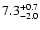 $\rm 7.3^{+ 0.7}_{-2.0}$