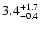 $\rm 3.4^{+ 1.7}_{-0.4}$