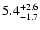 $\rm 5.4^{+ 2.6}_{-1.7}$