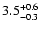 $\rm 3.5^{+ 0.6}_{-0.3}$