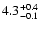 $\rm 4.3^{+ 0.4}_{-0.1}$