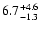 $\rm 6.7^{+ 4.6}_{-1.3}$