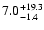 $\rm 7.0^{+19.3}_{-1.4}$