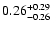 $\rm0.26^{+0.29}_{-0.26}$