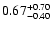 $\rm0.67^{+0.70}_{-0.40}$