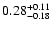 $\rm0.28^{+0.11}_{-0.18}$