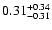 $\rm0.31^{+0.34}_{-0.31}$