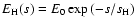 $E_{\rm H}(s) = E_0 \exp{(-s/s_{\rm H})}$