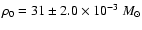 $\rho_0=31\pm2.0 \times10^{-3}~M_\odot$