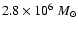 $2.8\times{10}^{6}~M_\odot$