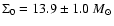 $\Sigma_0 =13.9\pm 1.0~M_{\odot}$
