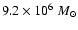 $9.2 \times10^6~M_\odot$