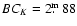 $BC_K=2\hbox{$.\!\!^{\rm m}$ }88$