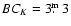 $BC_K=3\hbox{$.\!\!^{\rm m}$ }3$