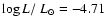 $\log L/\mbox{~$L_{\odot}$\/}=-4.71$
