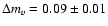 $\Delta m_{v}=0.09\pm0.01$
