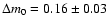 $\Delta m_0=0.16\pm0.03$