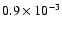 $0.9\times 10^{-3}$