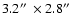 $3.2\hbox{$^{\prime\prime}$ }\times2.8\hbox{$^{\prime\prime}$ }$