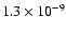 $1.3\times 10^{-9}$
