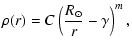 $\displaystyle \rho(r)=C\left(\frac{R_\odot}{r}-\gamma\right)^m,$